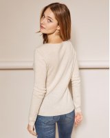Pullover aus Kaschmir mit V-Ausschnitt Beige
