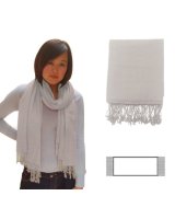 kasjmier en zijden lichtgrijze pashmina