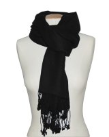 pashmina in cashmere e seta nero