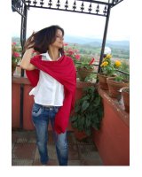 luxe rode kasjmier en zijden pashmina