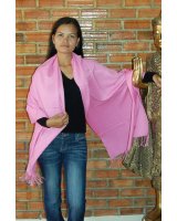 luxury cashmere and silk pashmina in Haribo pink