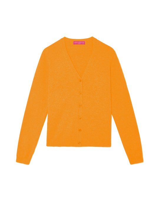 Kasjmier vest met V kraag Orangeade