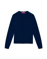 Maglione a V in cashmere blu navy per donna