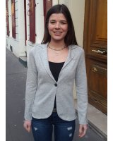 Lichte grijze kasjmier blazer voor vrouwen