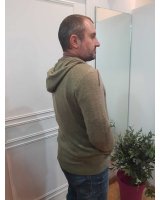 Cashmere zip sweater hoodie Woody green men