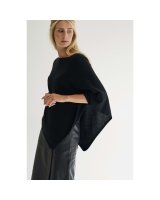Poncho in cashmere nero