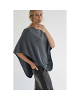 Anthrazitgrauer Kaschmir-Poncho