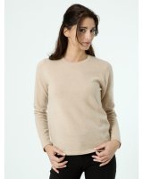 Pull cachemire col rond Beige | Hermine de Pashmina