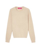 Beige Cashmere Round-Neck Sweater | Hermine de Pashmina