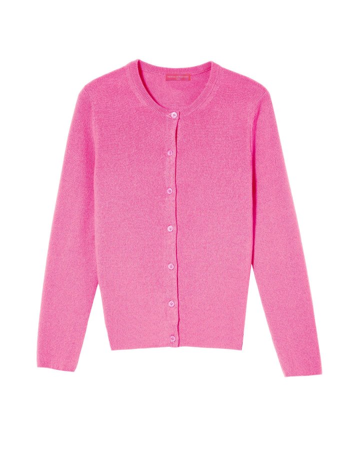 Cashmere cardigan Vivid pink