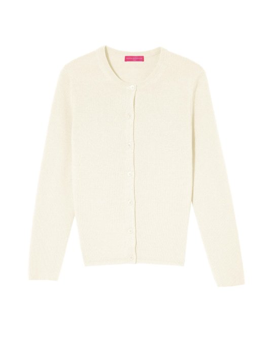 Weißer Kaschmir-Cardigan für Damen
