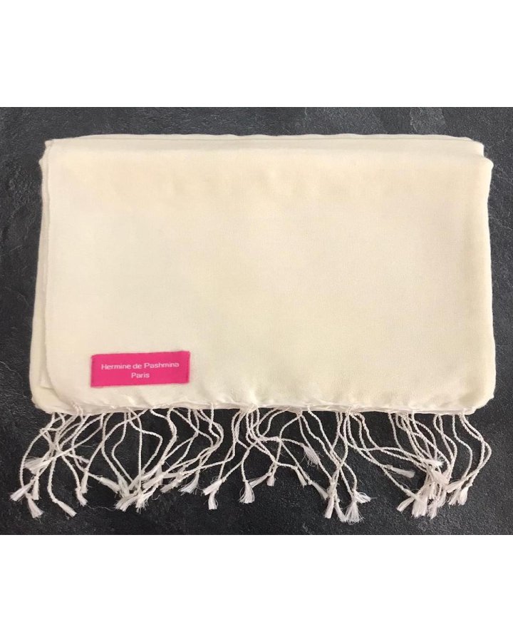 Pashmina aus Seidenwasser Weiß