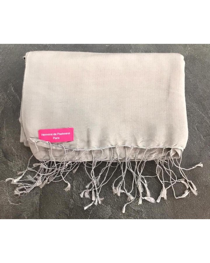 Pashmina en eau de soie Gris