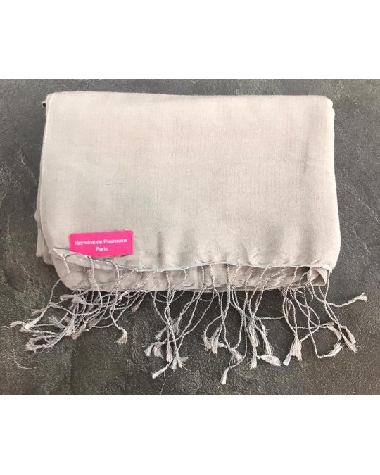 Pashmina in cashmere e seta grigio 40 x 160 cm | Hermine de Pashmina