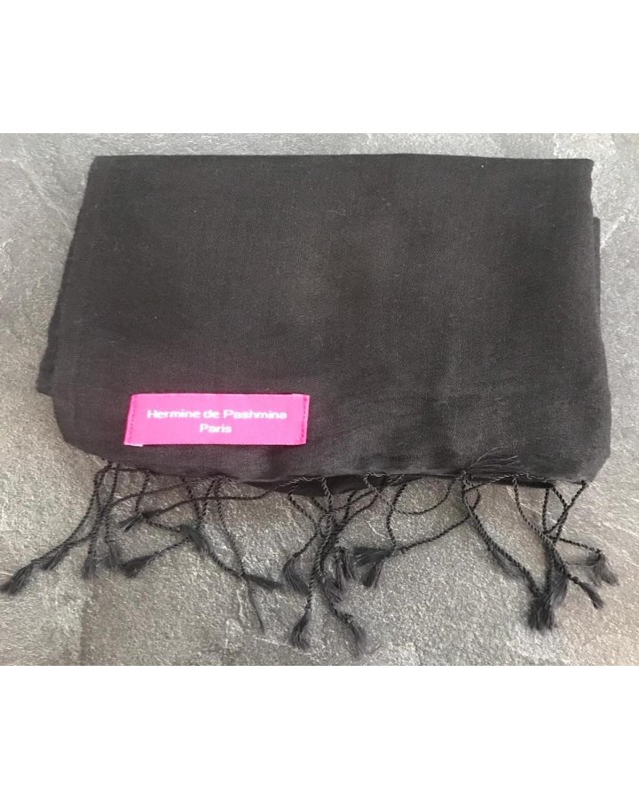 Pashmina en eau de soie Noir