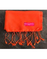 Orange cashmere and silk pashmina 40 x 160 cm | Hermine