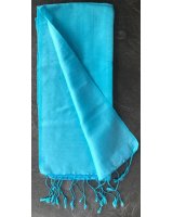 Pashmina eau de soie turchese 40 x 160 cm | Hermine