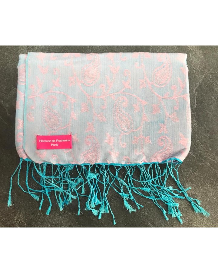 Bestickter Pashmina rosa | Hermine de Pashmina