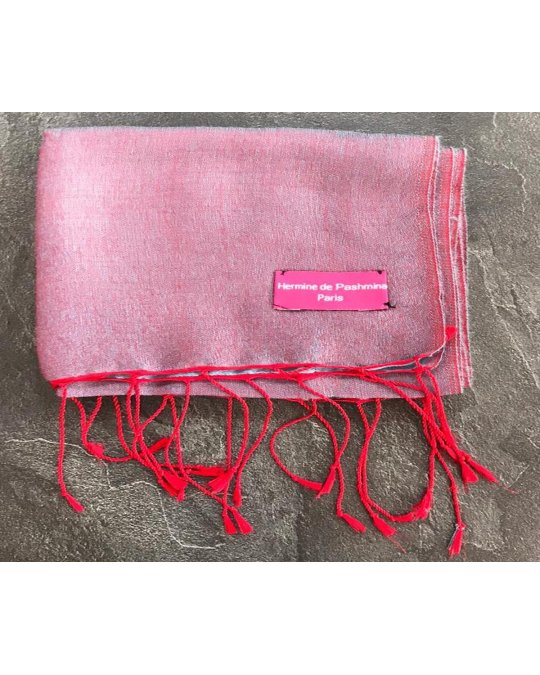 Pashmina rosso e azzurro | Hermine de Pashmina