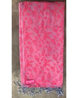 Red And Mauve Embroidered pashmina | Hermine de Pashmina