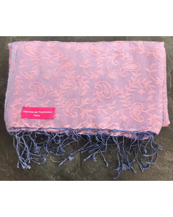Embroidered purple pashmina | Hermine de Pashmina