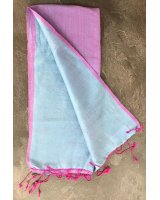 Pashmina paars en blauw in eau de soie | Hermine de Pashmina