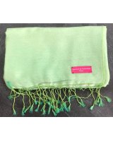 Pashmina in cashmere e seta verde e verde chiaro | Hermine de Pashmina