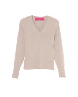Maglia con scollo a V in cachemire Beige