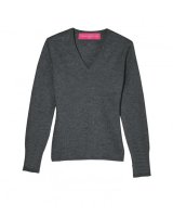 Pull col en V en cachemire Gris anthracite