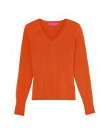 Damen Kaschmir V-Ausschnitt Pullover in Inferno
