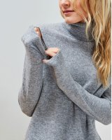 light grey cashmere turtleneck sweater for women