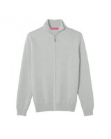 Pull gilet zip 2 fils Gris clair H