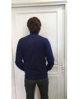 Pull col roulé Bleu marine en cachemire Homme Bleu marine