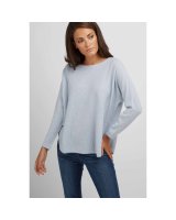 hellblauen Oversize-Kaschmirpullover für Damen mit Bootsausschnitt