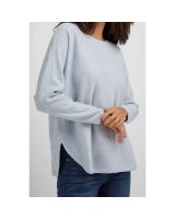 hellblauen Oversize-Kaschmirpullover für Damen mit Bootsausschnitt