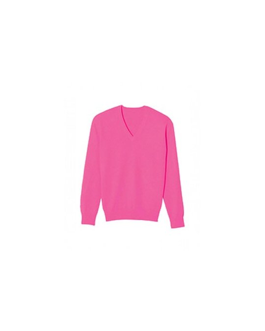 Maglia con scollo a V in Cashmere Lampone da Uomo