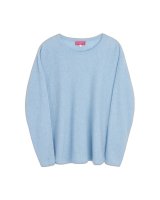 hellblauen Oversize-Kaschmirpullover für Damen mit Bootsausschnitt