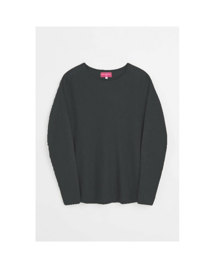 zwarte oversized kasjmier bootnek trui voor dames