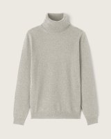pull col roulé en cachemire Gris clair pour femme