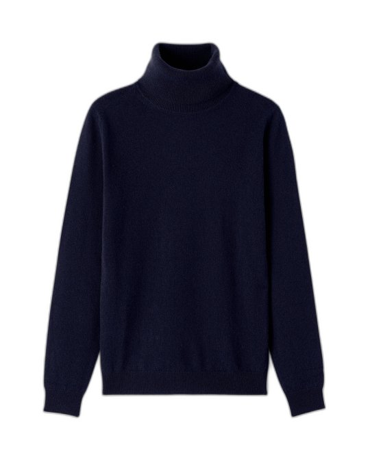Rollkragenpullover aus Kaschmir für Damen in Marineblau