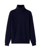 Navy Blue Cashmere Turtleneck Sweater for Women
