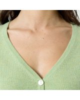 Women's Paradise Green Cashmere V-Neck Sweater