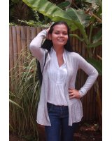 Frill Cashmere Cardigan in Light Grey
