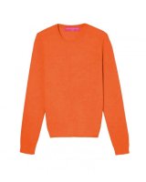 Damen Kaschmirpullover mit Rundhalsausschnitt und Langen Ärmeln in Inferno-Orange