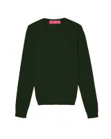 Round Neck Cashmere Sweater in Bottle Green for women