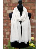 zuivere witte kasjmier pashmina