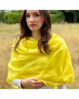 100% кашемировой пашминой цвета жёлтого цыплёнка