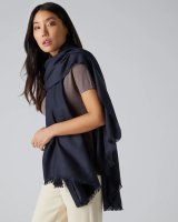 Navy Blue Pure Cashmere Pashmina
