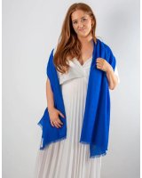 Pashmina in Puro Cashmere Blu Elettrico