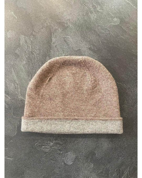 Cashmere beanie light brown grey | Hermine de Pashmina